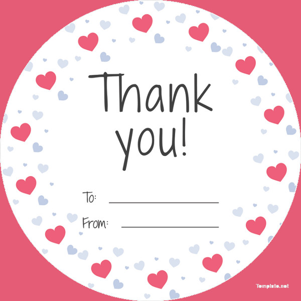 Free Printable Tags Thank You Sticker Template Free Vector Thank You Label Template With Cat 