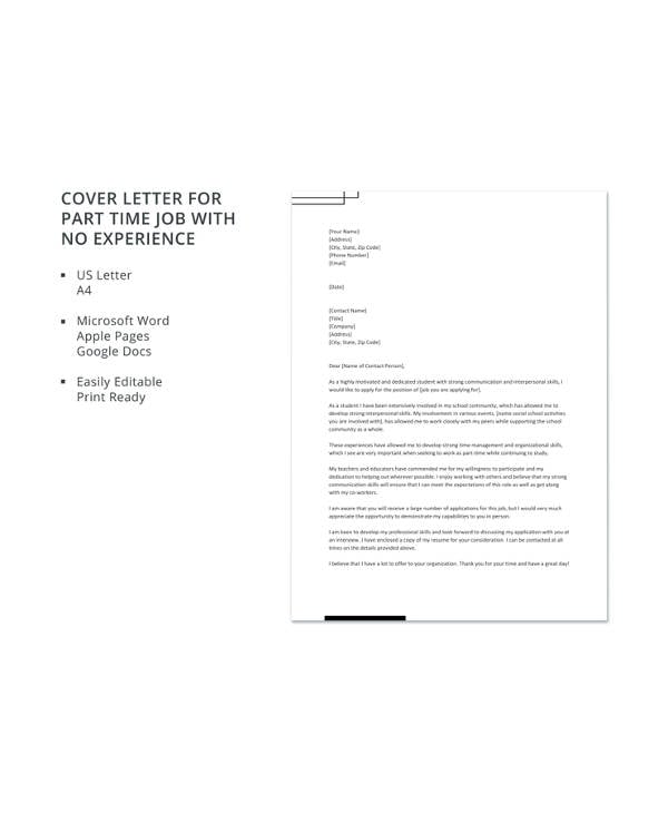 sample email cover letter template