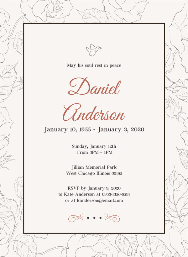 32+ Funeral Invitation Templates PSD, AI