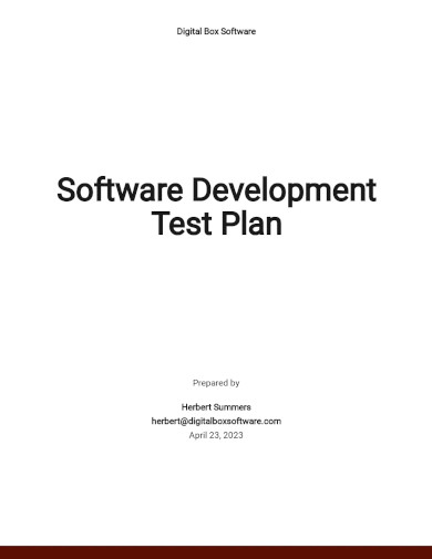 software development test plan template