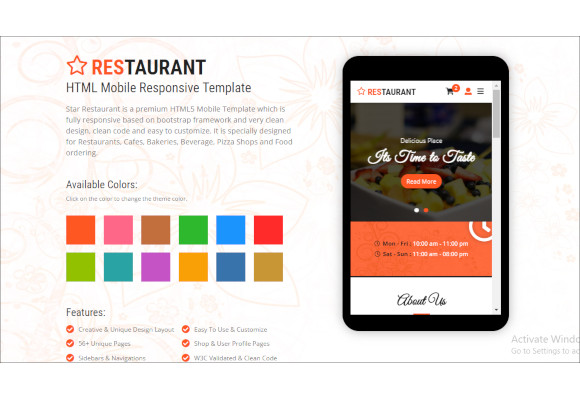 star-restaurant-and-food-mobile-template