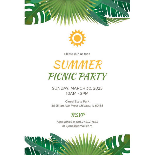 Picnic Invitation Template 26 Sample Example Format Download 