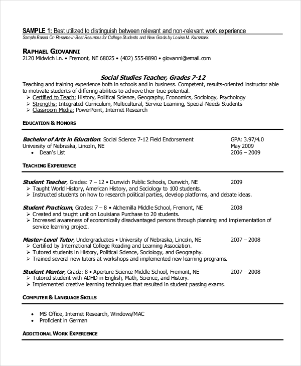 experience proof reader resume