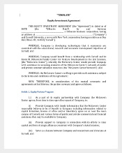 Equity Investment Agreement Template
