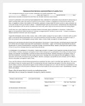 Hold Harmless Agreement of Liability form