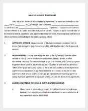 Master Service Contract Agreement Template