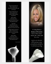 Colorful Funeral Bookmark Template