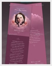 Professional Funeral Bookmark Template