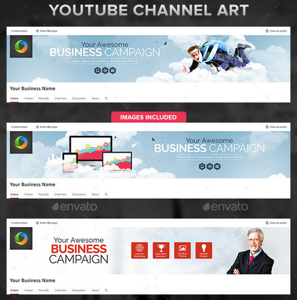 designs of corporate youtube channel banners psd format