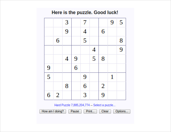 free sudoku puzzle printable online hard