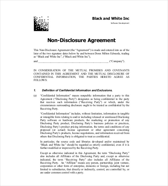 Non Disclosure Agreement Template - 21+ Free Word, Excel, PDF Documents ...