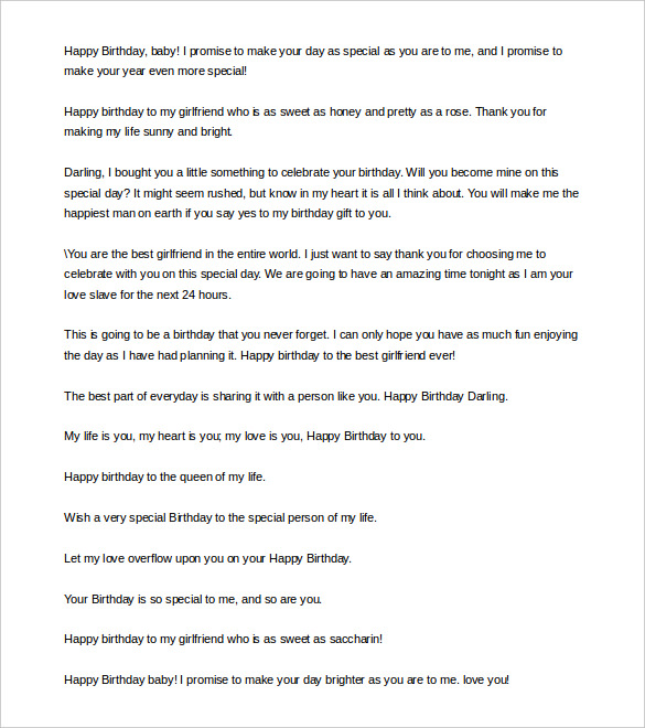 birthday message wishes to your girl friend