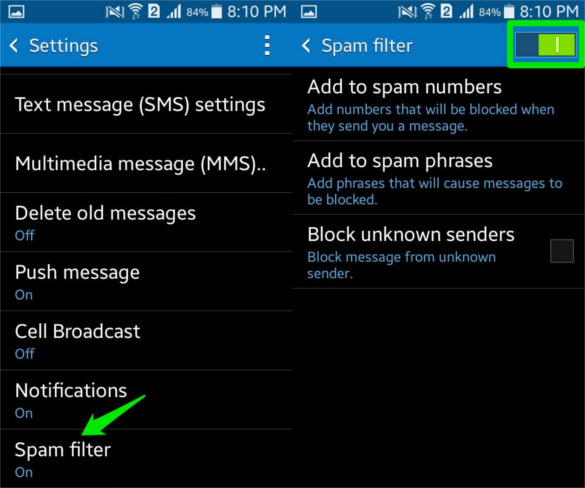 how to block unwanted text messages android