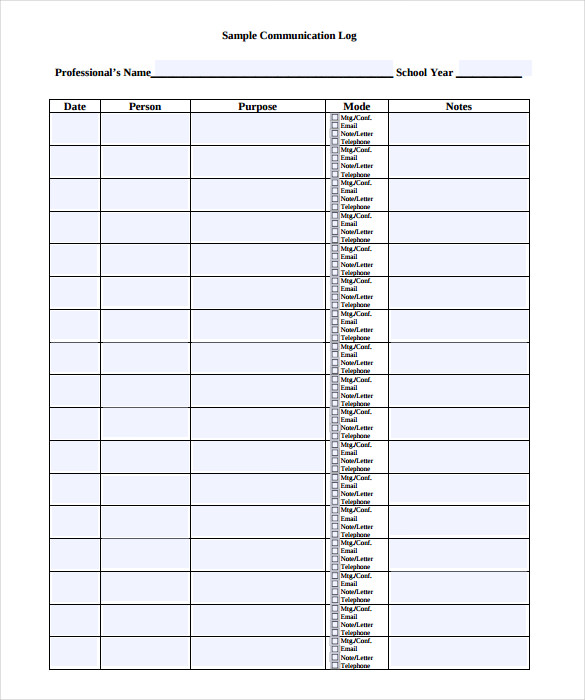 16+ Log Templates - Free Word, Excel, PDF