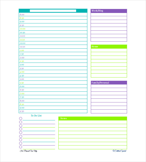 free personalized daily planner pdf format