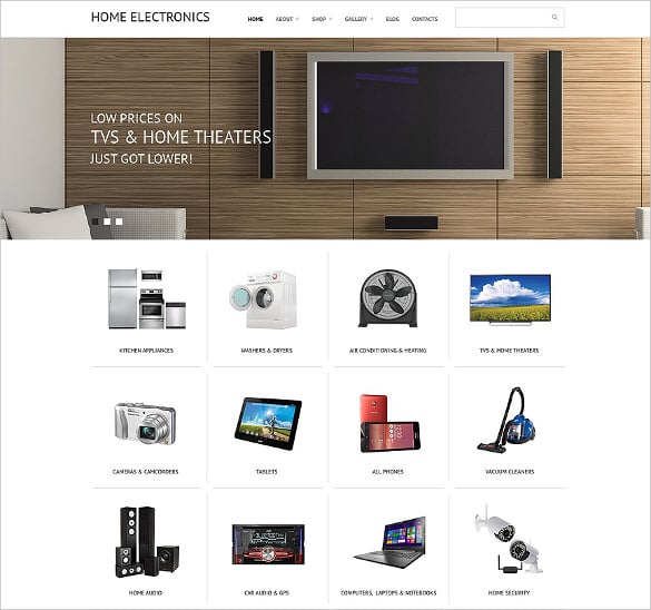 home electronics ecommerce website theme