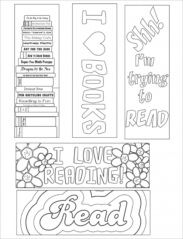 PDF Hand-Drawn Coloring Bookmarks - Designs by Little Bee