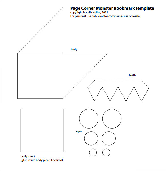 Corner Bookmark Template Printable Pdf