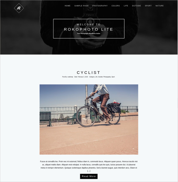 free perfect photography wordpress website theme