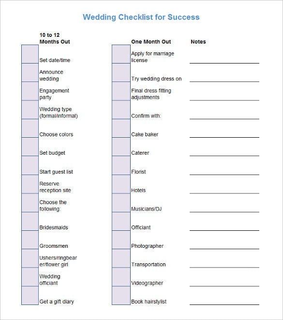 printable blank wedding planning checklist excel download