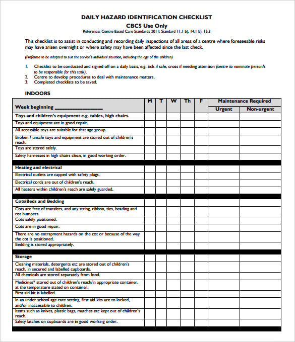 checklist template  u2013 38  free word  excel  pdf documents download
