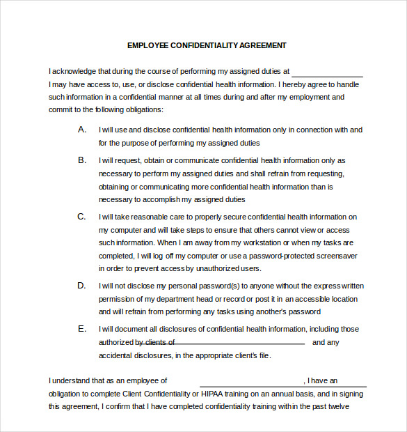 24+ Confidentiality Agreement Templates - DOC, PDF, Apple Pages, Google ...