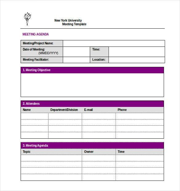 free agenda minutes template word doc download