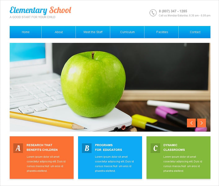 primary school website template