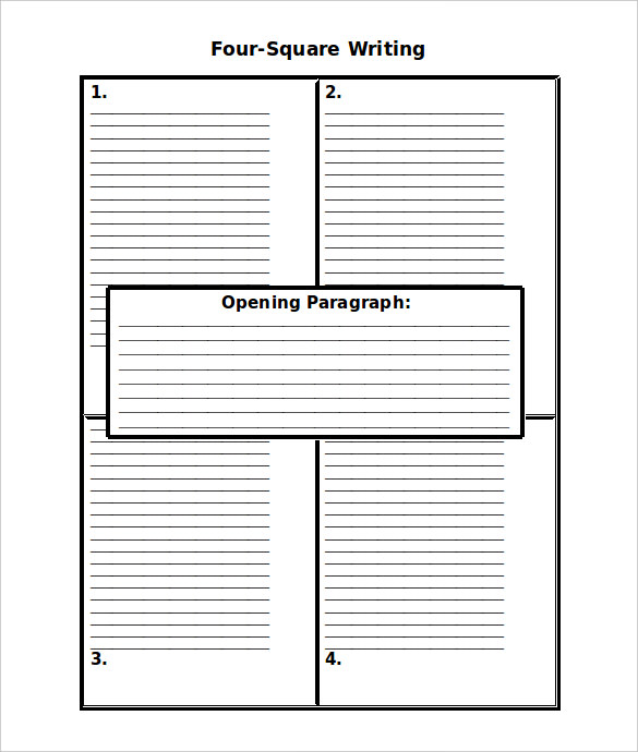 Four Square for Writing Assessment 