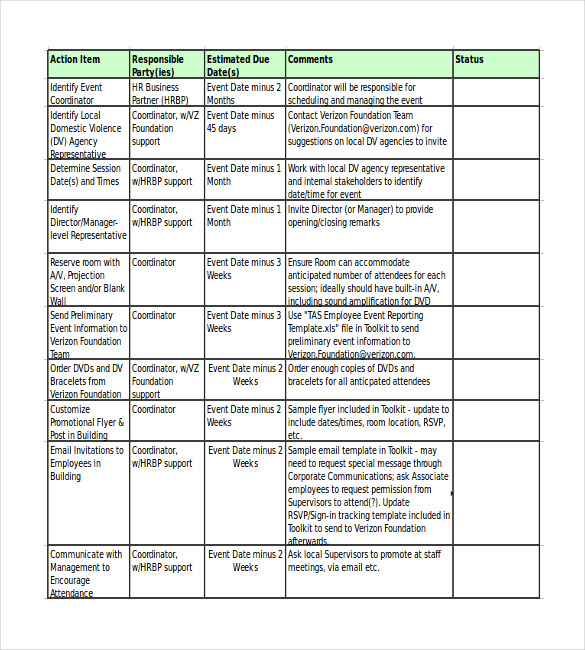 employee event planning template excel format download