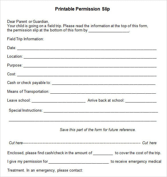 school field trip permission slip template download word doc