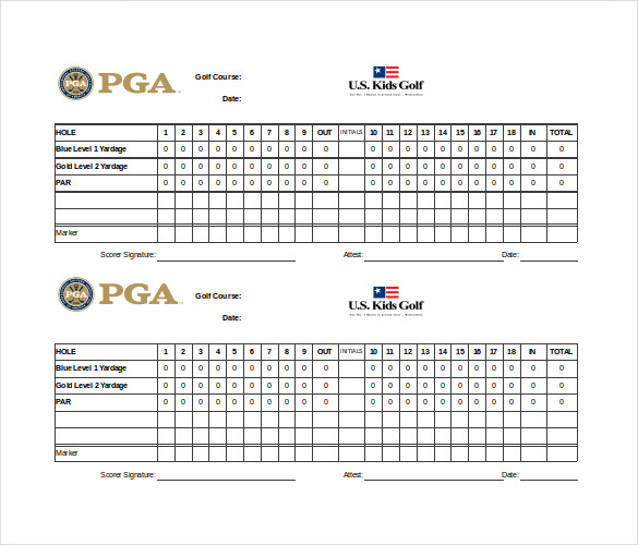 excel format golf scorecard template free download