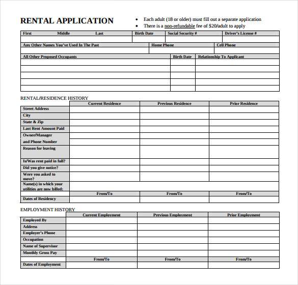 Rental Application 21 Free Word Pdf Documents Download Free
