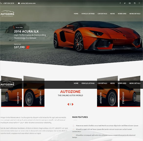 car dealer website template free download