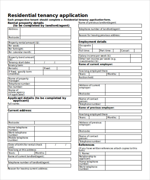 Rental Application 21+ Free Word, PDF Documents Download!