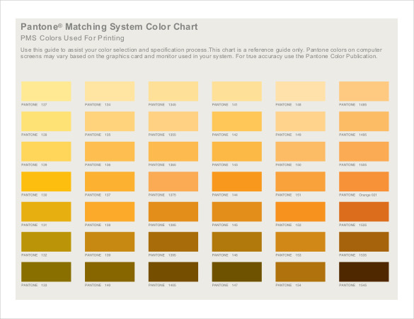 6+ Pantone Color Chart Templates - DOC, PDF