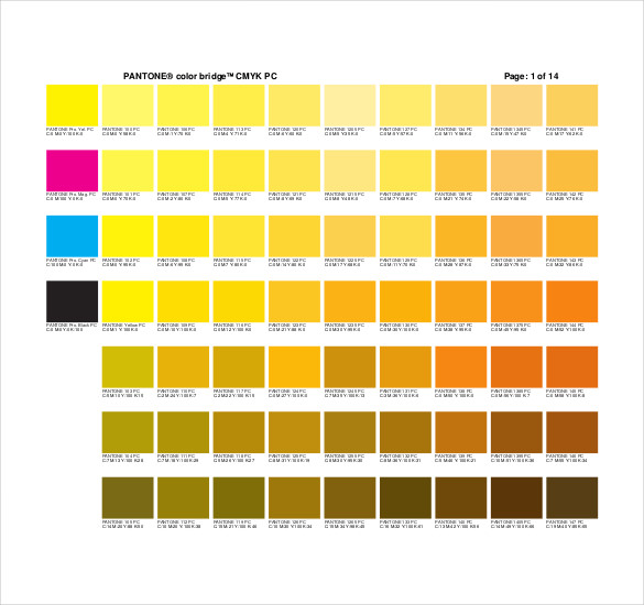 Pantone Color Chart Pdf