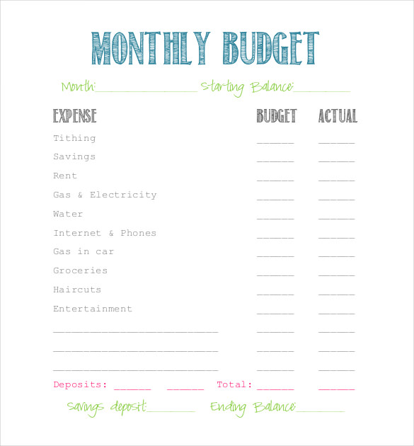 12 Simple Budget Templates Free Sample Example Format Download 