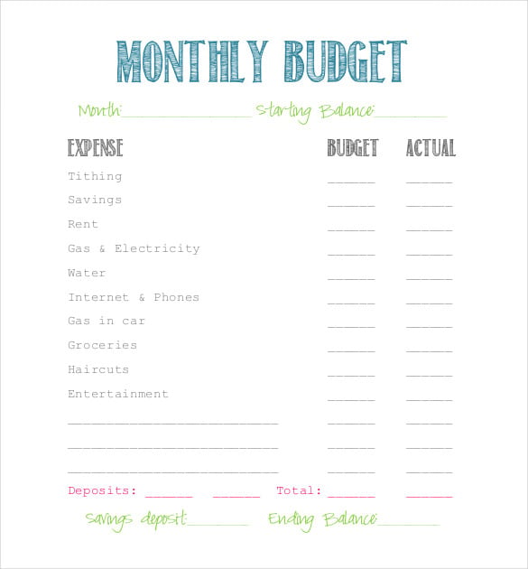 Simple Budget Template 9+ Free Word, Excel, PDF Documents Download