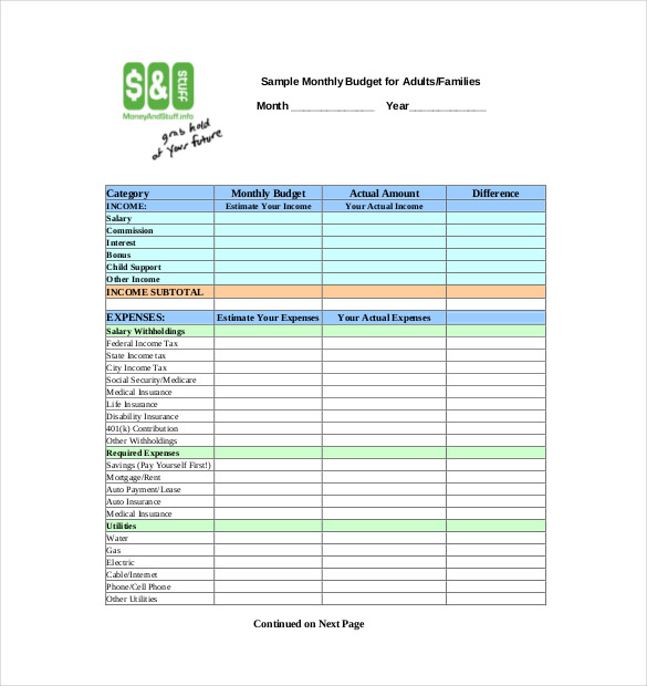 simple monthly budget worksheet pdf