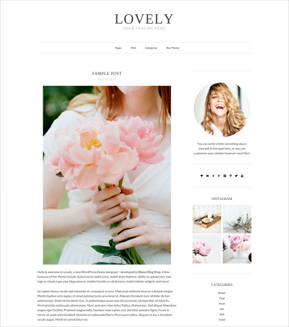 lovely responsive minimal wordpress theme