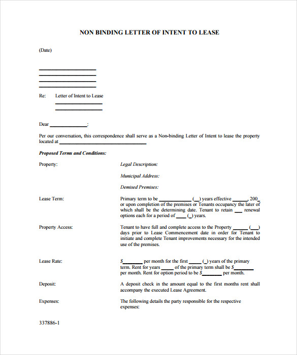 Binding Letter Of Intent Template