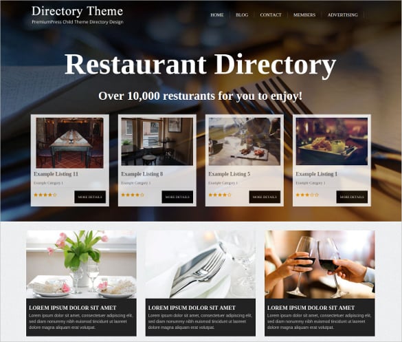 restaurant directory wordpress theme