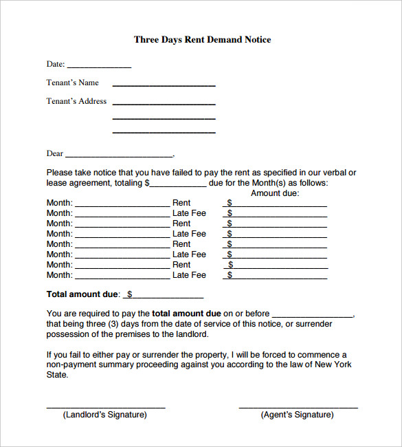 Rent Demand Letter Template PDF Format Download