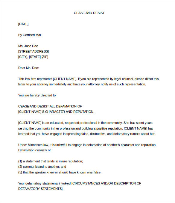 Cease And Desist Letter Template 6 Free Word Pdf Documents Download Free Premium Templates