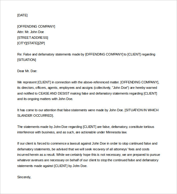 Cease and Desist Letter Template – 7+ Free Word, PDF Documents Download ...