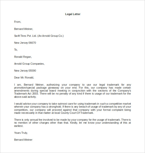 15 Legal Letter Templates Pdf Doc Free Premium Templates