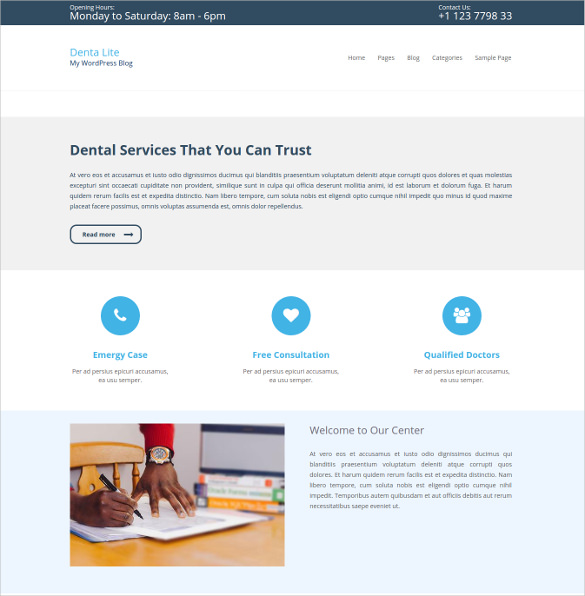 Dental Clinic Website Template Geogreenway