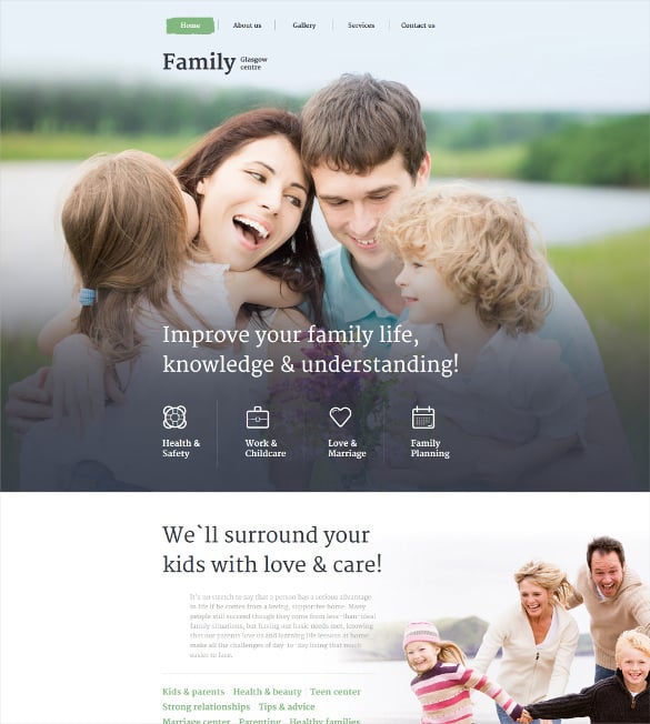 family centre website template