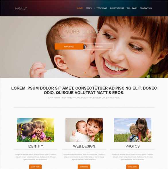 family website template download